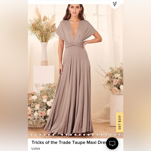 Lulus Tricks of the Trade Taupe Champagne Maxi Multi-Wear Wrap Dress - Picture 4 of 12